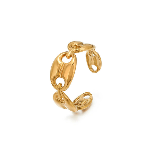 Wholesale Ladies Stainless Steel Geometric Pig Nose Ring 18K Gold Plated