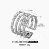 Wholesale Ladies Stainless Steel Geometric Retro Simple Hammered Open Ring