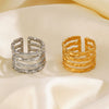 Wholesale Ladies Stainless Steel Geometric Retro Simple Hammered Open Ring