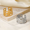 Wholesale Ladies Stainless Steel Geometric Rhombus Open Ring Gold Plated