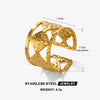 Wholesale Ladies Stainless Steel Geometric Rhombus Open Ring Gold Plated