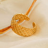 Wholesale Ladies Stainless Steel Geometric Ring Retro Style With Real Gold Plated Electroplating