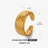Wholesale Ladies Stainless Steel Geometric Ring Retro Style With Real Gold Plated Electroplating