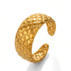 Wholesale Ladies Stainless Steel Geometric Ring Retro Style With Real Gold Plated Electroplating