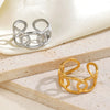 Wholesale Ladies Stainless Steel Geometric Ring With Cross Chain And 18K Gold Plated Electroplating