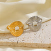 Wholesale Ladies Stainless Steel Geometric Round Ring 18K Gold Plated