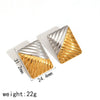 Wholesale Ladies Stainless Steel Geometric Square Electroplated Retro Earrings