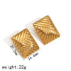 Wholesale Ladies Stainless Steel Geometric Square Electroplated Retro Earrings