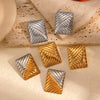 Wholesale Ladies Stainless Steel Geometric Square Electroplated Retro Earrings