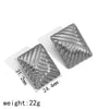 Wholesale Ladies Stainless Steel Geometric Square Electroplated Retro Earrings