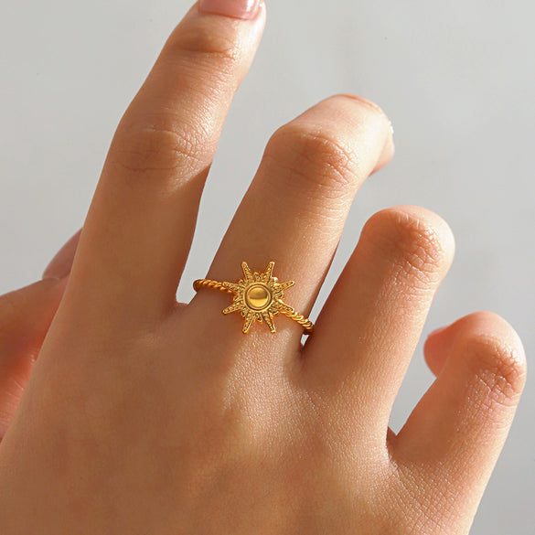 Wholesale Ladies Stainless Steel Geometric Style Electroplated Ring