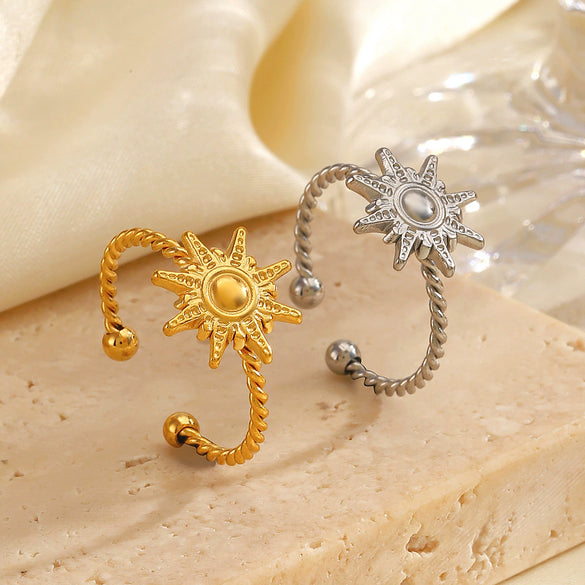 Wholesale Ladies Stainless Steel Geometric Style Electroplated Ring