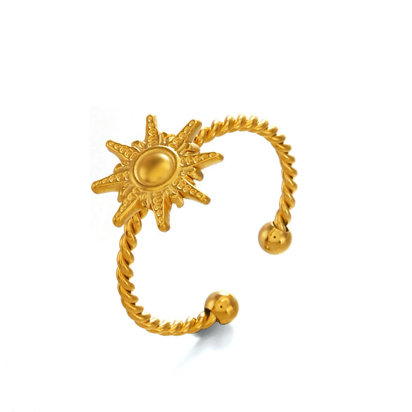 Wholesale Ladies Stainless Steel Geometric Style Electroplated Ring