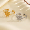 Wholesale Ladies Stainless Steel Geometric Style Electroplated Ring