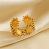 Wholesale Ladies Stainless Steel Geometric Style Electroplated Sun Ring