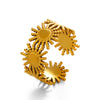 Wholesale Ladies Stainless Steel Geometric Style Electroplated Sun Ring