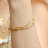 Wholesale Ladies Stainless Steel Geometric Style Gold Bead Bracelet Jewelry With Electroplating