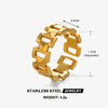 Wholesale Ladies Stainless Steel Geometric Style Ring With 18K Gold Plated Electroplating Treatment