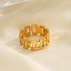 Wholesale Ladies Stainless Steel Geometric Style Ring With 18K Gold Plated Electroplating Treatment
