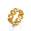 Wholesale Ladies Stainless Steel Geometric Style Ring With 18K Gold Plated Electroplating Treatment