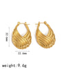 Wholesale Ladies Stainless Steel Geometric Threaded Electroplated Gold And Silver Double Color Niche Design Earrings