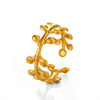 Wholesale Ladies Stainless Steel Gold Plated Geometric Leaf Opening Ring