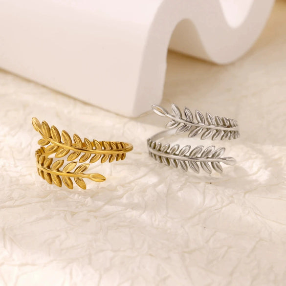Wholesale Ladies Stainless Steel Gold Plated Geometric Multilayer Opening Cross Ring