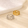 Wholesale Ladies Stainless Steel Gold Plated Geometric Multilayer Opening Cross Ring
