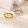 Wholesale Ladies Stainless Steel Gold Plated Geometric Multilayer Opening Cross Ring