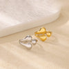 Wholesale Ladies Stainless Steel Gold Plated Geometric Multilayer Opening Cross Ring