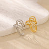 Wholesale Ladies Stainless Steel Gold Plated Geometric Multilayer Opening Cross Ring