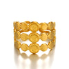 Wholesale Ladies Stainless Steel Gold Plated Geometric Round Opening Hip Hop Ring
