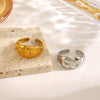 Wholesale Ladies Stainless Steel Gold Plated Star Shaped Retro Niche Design Ring