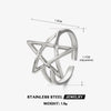 Wholesale Ladies Stainless Steel Goldplated Fivepointed Star Hollow Open Adjustable Ring