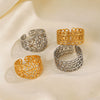 Wholesale Ladies Stainless Steel Goldplated Pattern Ring