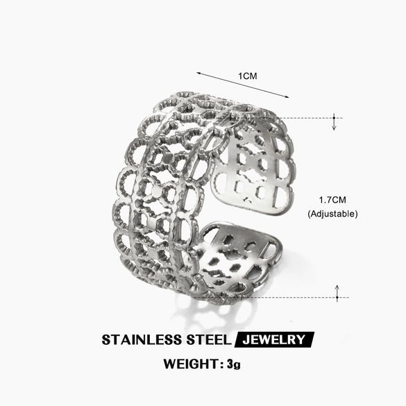 Wholesale Ladies Stainless Steel Goldplated Pattern Ring