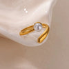 Wholesale Ladies Stainless Steel Heart Shape Electroplated Lip Ring And Conch Ring With Personality Design