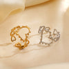 Wholesale Ladies Stainless Steel Heart Shape Electroplated Love Ring