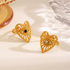 Wholesale Ladies Stainless Steel Heart Shape 18K Gold Plated Hollow Love Ring