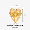 Wholesale Ladies Stainless Steel Heart Shape 18K Gold Plated Hollow Love Ring