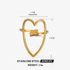 Wholesale Ladies Stainless Steel Heart Shape Open Adjustable Love Ring With Electroplating Retro And Popular Style
