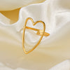 Wholesale Ladies Stainless Steel Heart Shape Open Adjustable Love Ring With Electroplating Retro And Popular Style