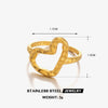 Wholesale Ladies Stainless Steel Heart Shaped Electroplated Love Ring