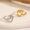 Wholesale Ladies Stainless Steel Heart Shaped Electroplated Love Ring