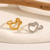 Wholesale Ladies Stainless Steel Heart Shaped Electroplated Love Ring
