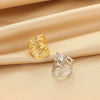 Wholesale Ladies Stainless Steel Heart Shaped Geometric Wide Open Ring Gold Plated