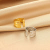 Wholesale Ladies Stainless Steel Heart Shaped Geometric Wide Open Ring Gold Plated