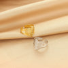 Wholesale Ladies Stainless Steel Heart Shaped Geometric Wide Open Ring Gold Plated