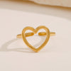 Wholesale Ladies Stainless Steel Heart Shaped Hollow Love Ring With Gold Plated Electroplating And Opening Adjustable Design