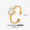 Wholesale Ladies Stainless Steel Heart Shaped Love Drop Oil Opening Ring With Electroplating For Hip Hop Style